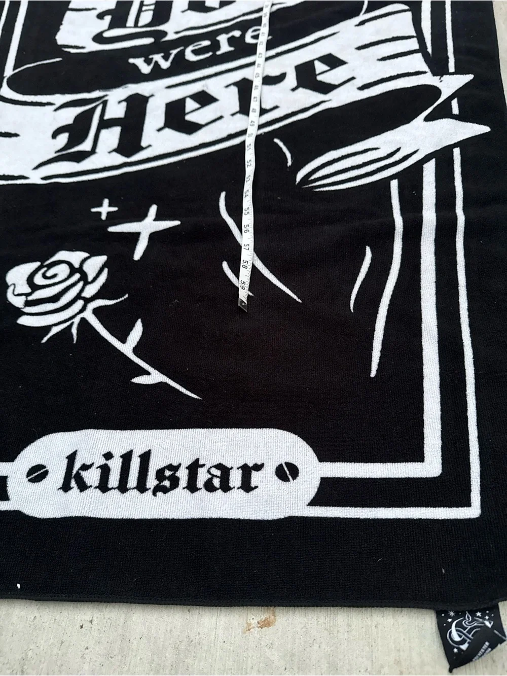 Killstar Wish You Were Here Skeleton Coffin Beach Towel 185cm x 101cm